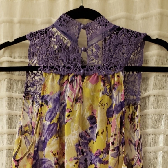 WD.NY Tops - Feminine Lace Top with Flowy Sheer bodice.